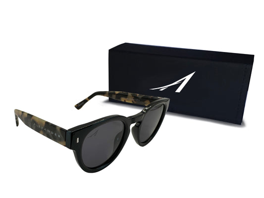 ALEXANDER Mayfair Polarized Sunglasses - Black/Cream Tortoiseshell