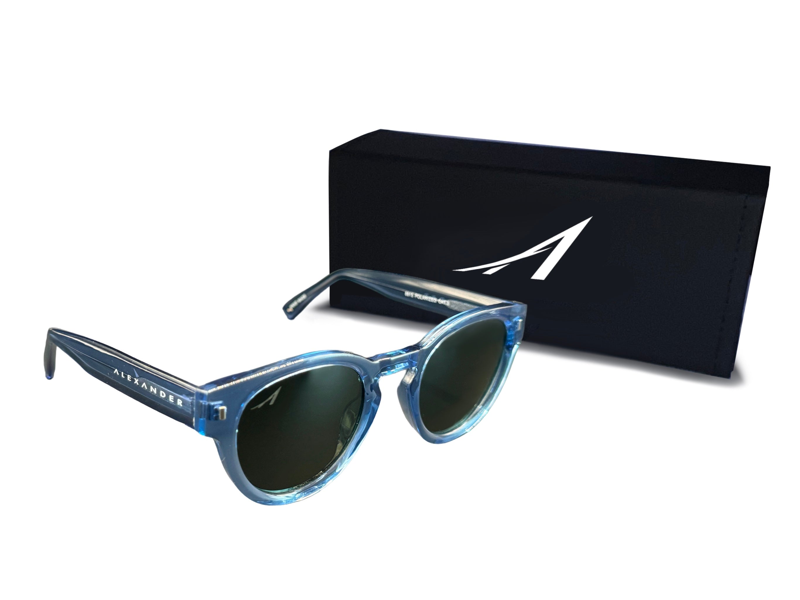 ALEXANDER Mayfair Polarized Sunglasses Transparent Blue