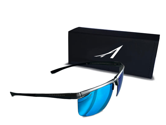 ALEXANDER Metal Blade Premium Polarized Sunglasses - Sapphire