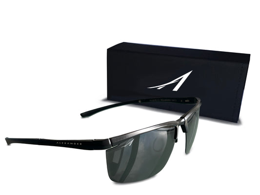 ALEXANDER Metal Blade Premium Polarized Sunglasses - Jet Black